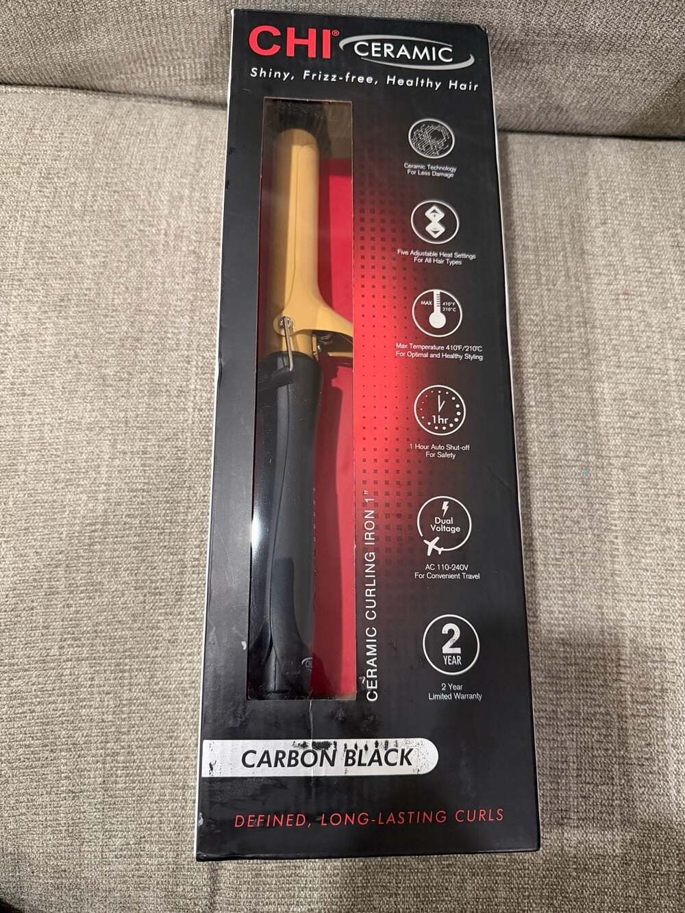 CHI Ceramic 1-inch Curling Iron Carbon Black